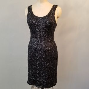 Black Sequin Sparkle Womens Small Cocktail Dress